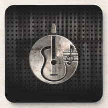 Rugged Acoustic Guitar Beverage Coaster