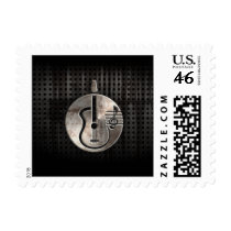 Rugged Acoustic Guitar Postage Stamps