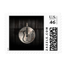 Rugged Acoustic Guitar Postage Stamps