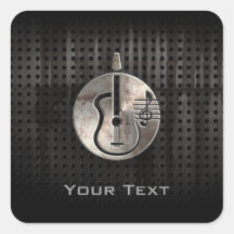Rugged Acoustic Guitar Square Sticker