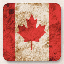 Rugged Canadian Flag Drink Coasters