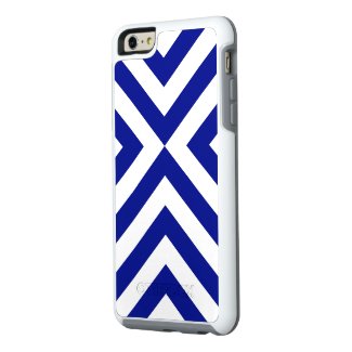 Rugged Geometric Blue and White Chevrons OtterBox iPhone 6/6s Plus Case