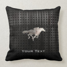 Rugged Horse Racing Throw Pillow