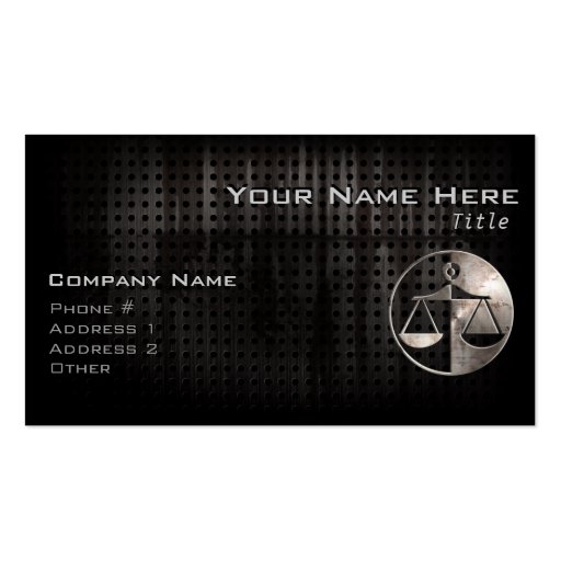 Rugged Justice Scales Business Card Templates