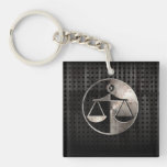 Rugged Justice Scales Square Acrylic Keychain