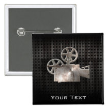 Rugged Movie Camera Pinback Button