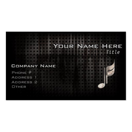 Rugged Music Note Business Cards