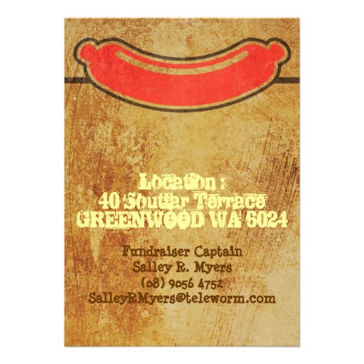 Rugged Sausage Sizzle Party Invitation
