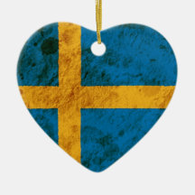 Rugged Swedish Flag Christmas Tree Ornament