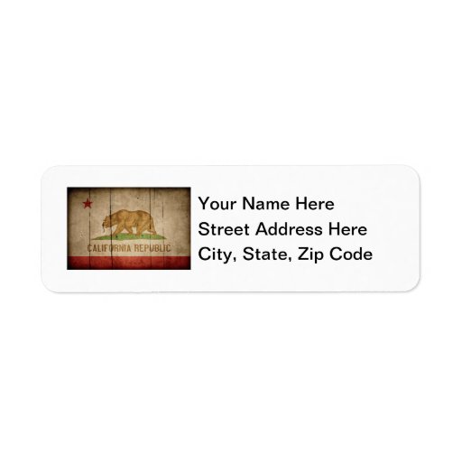 Rugged Wood California Flag Labels