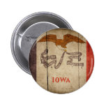 Rugged Wood Iowa Flag buttons