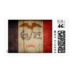 Rugged Wood Iowa Flag Stamp