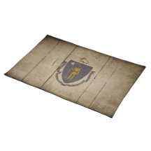 Rugged Wood Massachusetts Flag Placemat