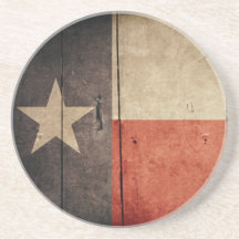 Rugged Wood Texas Flag Drink Coasters
