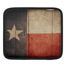 Rugged Wood Texas Flag Sleeves For iPads