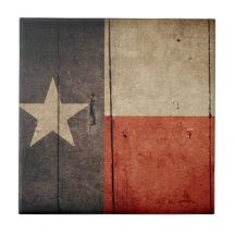 Rugged Wood Texas Flag Tile
