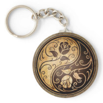 Rugged Yin Yang Roses Keychain