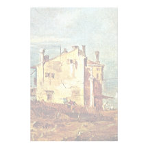 Ruin Arcade And Farmhouses In The Lagoon Detail Customized Stationery