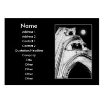 Ruins at Night. Black and White. Business Card Templates