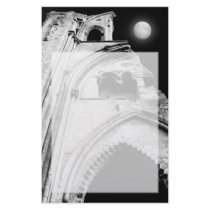 Ruins at Night. Black and White. Stationery
