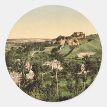 Ruins of the Castle of Arques, Dieppe, France clas Round Stickers