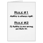 Rule Ashley Greeting Card