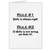 Rule Betty Card