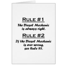 Rule Diesel Mechanic Greeting Card