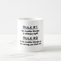 Rule Leather Worker Mugs