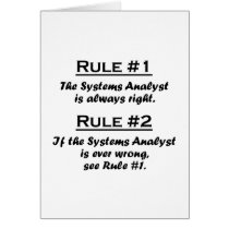 Rule Systems Analyst Greeting Cards