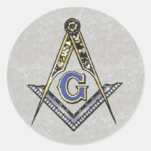 Ruler and compass round sticker