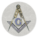 Ruler and compass round sticker