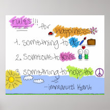 Rules for Happiness - Immanuel Kant Poster