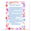 Rules for Zazzlers posters