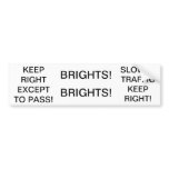 Rules of the Road Reminders Bumper Stickers