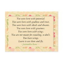 Rumi Quote Inspirational Motivational Postcard