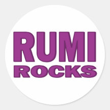 Rumi Rocks Round Stickers