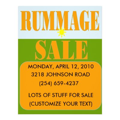 RUMMAGE SALE SIGN/FLYER by mr_bill2. Use our design, your own or ask us to 