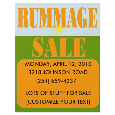 RUMMAGE SALE SIGN/FLYER by mr_bill2. Use our design, your own or ask us to 