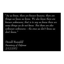 Rumsfeld's Known Knowns posters