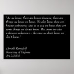 Rumsfeld's Known Knowns posters