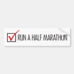 Run a Half Marathon Check Box Bumper Stickers