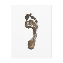 Run Barefoot Postcard