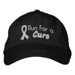 Run For a Cure - Lung Cancer Embroidered Baseball Caps