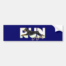 Run For Fun, Black Doberman Bumper Stickers
