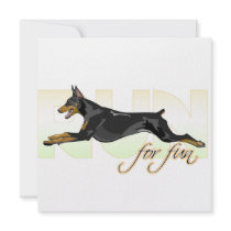 Run For Fun, Black Doberman Personalized Announcement