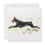 Run For Fun, Black Doberman Personalized Announcement