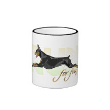 Run For Fun, Black Doberman Mug