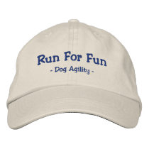 Run for Fun Dog Agility Embroidered Hat embroidered hats by MenagerieMayhem Run for Fun Dog Agility Embroidered Hat embroidered hats