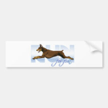 Run For Fun, Red Doberman Bumper Stickers